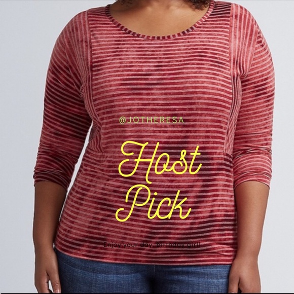 Lane Bryant Tops - 🆑 Final Price Drop. 🎉HP🎉Striped 3/4 sleeve tee